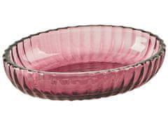 Beliani 4-dielna sklenená súprava kúpeľňových doplnkov ružová CARDENA