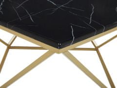 Beliani Konferenčný stolík s mramorovým vzhľadom čierna/zlatá MALIBU