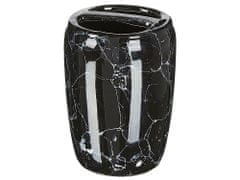 Beliani 6-dielna keramická súprava kúpeľňových doplnkov čierna PALMILLA