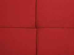 Beliani Čalúnená rozkladacia posteľ červená HASLE