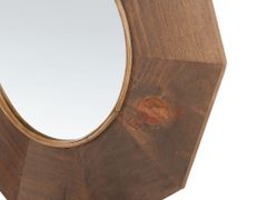Beliani Drevené nástenné zrkadlo 60 x 60 cm hnedé ASEM