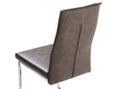 Beliani Sada 2 jedálenských stoličiek z umelej kože hnedá ROCKFORD