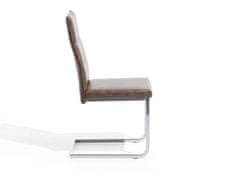 Beliani Sada 2 jedálenských stoličiek z umelej kože hnedá ROCKFORD