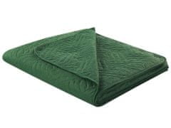 Beliani Súprava posteľnej prikrývky a vankúšov 160 x 220 cm zelená BABAK