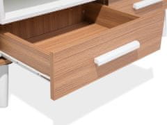 Beliani Konferenčný stolík s 2 zásuvkami svetlé drevo/biela ALLOA