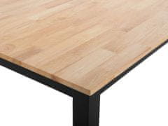 Beliani Drevený jedálenský stôl 120 x 75 cm svetlé drevo/čierna HOUSTON