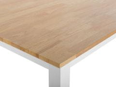 Beliani Drevený jedálenský stôl 150 x 90 cm svetlé drevo/biela GEORGIA