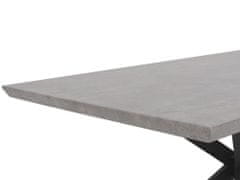 Beliani Jedálenský stôl s betónovým efektom 140 x 80 cm sivá/čierna SPECTRA