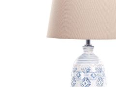 Beliani Keramická stolná lampa biela/modrá PALAKARIA
