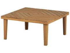 Beliani Záhradná súprava 2 kresiel a konferenčného stolíka akáciové drevo/krémová biela BARATTI