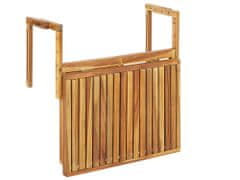 Beliani Balkónový skladací stôl z agátového dreva 60 x 40 cm svetlý UDINE