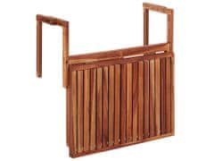 Beliani Akáciový balkónový závesný stôl 60 x 40 cm tmavý drevený UDINE