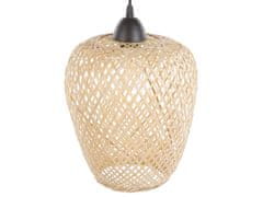 Beliani Bambusová závesná lampa svetlé drevo BOMU