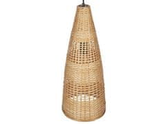 Beliani Bambusová závesná lampa svetlé drevo SUAM