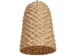 Beliani Bambusová závesná lampa svetlé drevo KERIO