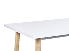 Beliani Barový stôl 90 x 50 cm biela/svetlé drevo CHAVES