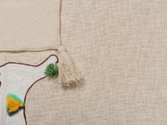 Beliani Bavlnená prikrývka 130 x 180 cm béžová/hnedá DEOGHAR