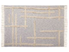 Beliani Bavlnená prikrývka 130 x 180 cm sivá/béžová HOSPET
