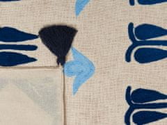 Beliani Bavlnená prikrývka 130 x 180 cm béžová/modrá BHIND