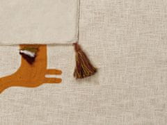 Beliani Bavlnená prikrývka 130 x 180 cm béžová/oranžová KHANDWA
