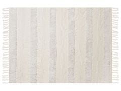 Beliani Bavlnená prikrývka 130 x 180 cm biela RAEBARELI
