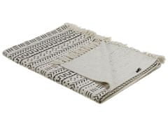 Beliani Bavlnená prikrývka 130 x 180 cm biela/čierna PANVEL