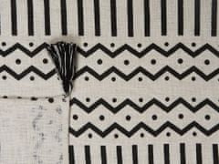 Beliani Bavlnená prikrývka 130 x 180 cm biela/čierna UNNAO