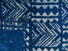 Beliani Bavlnená prikrývka 130 x 180 cm modrá SHIVPURI