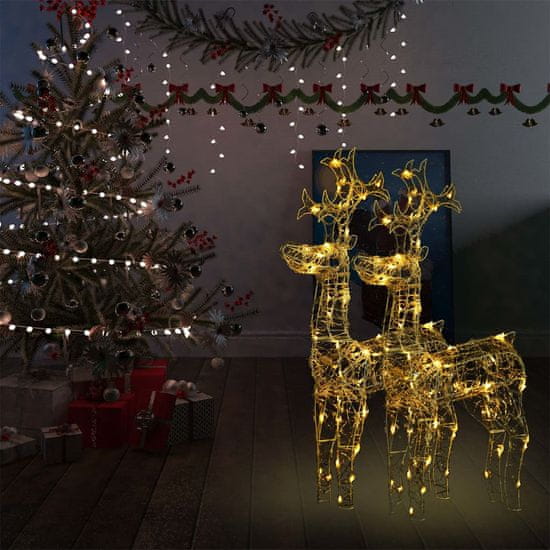 Vidaxl Vianočné dekorácie so sobom 2 ks 60x16x100 cm akryl