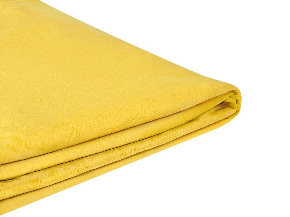 Beliani Prikrývka na posteľ žltá zamatová 180 x 200 cm FITOU