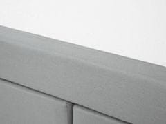 Beliani Luxusná kontinentálna posteľ v elegantnej sivej 140x200 cm ADMIRAL