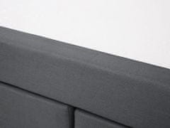 Beliani Kontinentálna čalúnená posteľ 160x200 cm tmavo sivá ADMIRAL