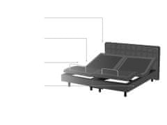 Beliani Čalúnená nastaviteľná posteľ 160 x 200 cm sivá DUKE