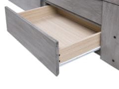 Beliani Drevená rozkladacia posteľ s úložným priestorom 90/180x200 cm sivá CAHORS
