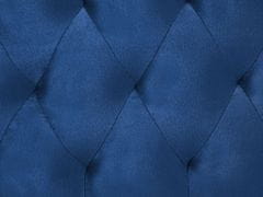 Beliani Rozkladacia zamatová posteľ 90 x 200 cm modrá MONTARGIS