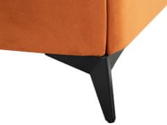 Beliani Zamatová posteľ 160 x 200 cm oranžová MELLE