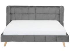 Beliani Sivá zamatová posteľ 180 x 200 cm SENLIS