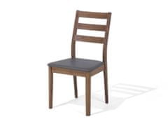 Beliani Sada 2 drevených jedálenských stoličiek tmavé drevo/sivá MODESTO