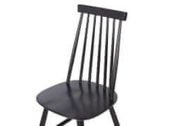 Beliani Sada 2 drevených jedálenských stoličiek čierna BURBANK