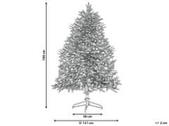 Beliani Zasnežený vianočný stromček so svetielkami 180 cm biely BRISCO