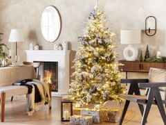 Beliani Zasnežený vianočný stromček podsvietený 180 cm biely MIETTE
