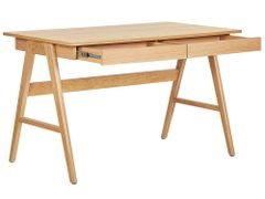 Beliani Písací stôl 120 x 70 cm svetlé drevo SHESLAY
