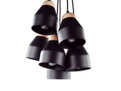 Beliani Čierna stropná lampa so šiestimi tienidlami CESTOS
