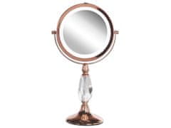 Beliani LED Makeup zrkadlo 18 cm ružovo zlaté MAURY