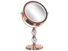 Beliani LED Makeup zrkadlo 18 cm CLAIRA ružovo zlaté