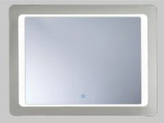 Beliani Nástenné zrkadlo s LED osvetlením 60 x 80 cm strieborné WASSY