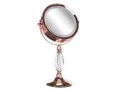 Beliani LED Makeup zrkadlo 18 cm ružovo zlaté MAURY