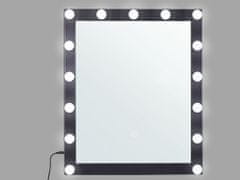 Beliani Nástenné LED zrkadlo kovové 50 x 60 cm čierne ODENAS