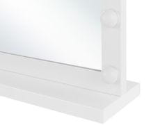 Beliani Stojanové zrkadlo LED 50 x 60 cm biele BEAUVOIR