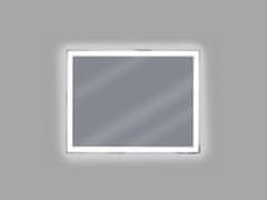 Beliani Nástenné zrkadlo s LED osvetlením 90 x 70 cm strieborné ARGENS